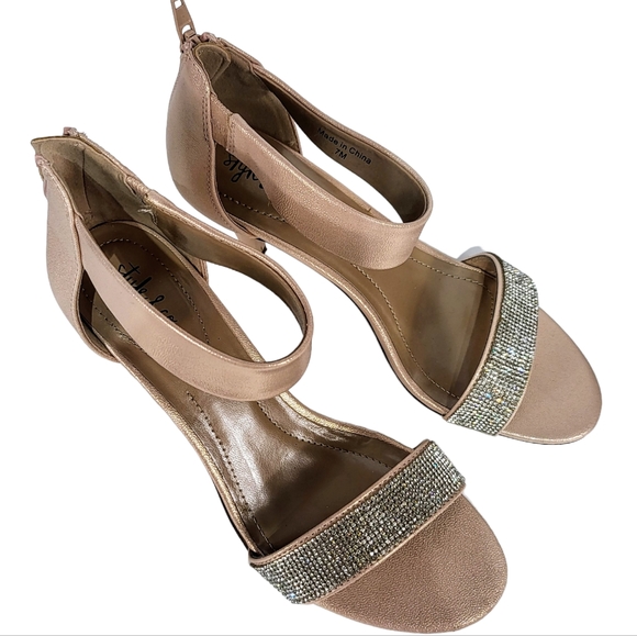 Style & Co Phyllis Two-piece Evening Sandals Blush Silver 7 - Picture 7 of 8